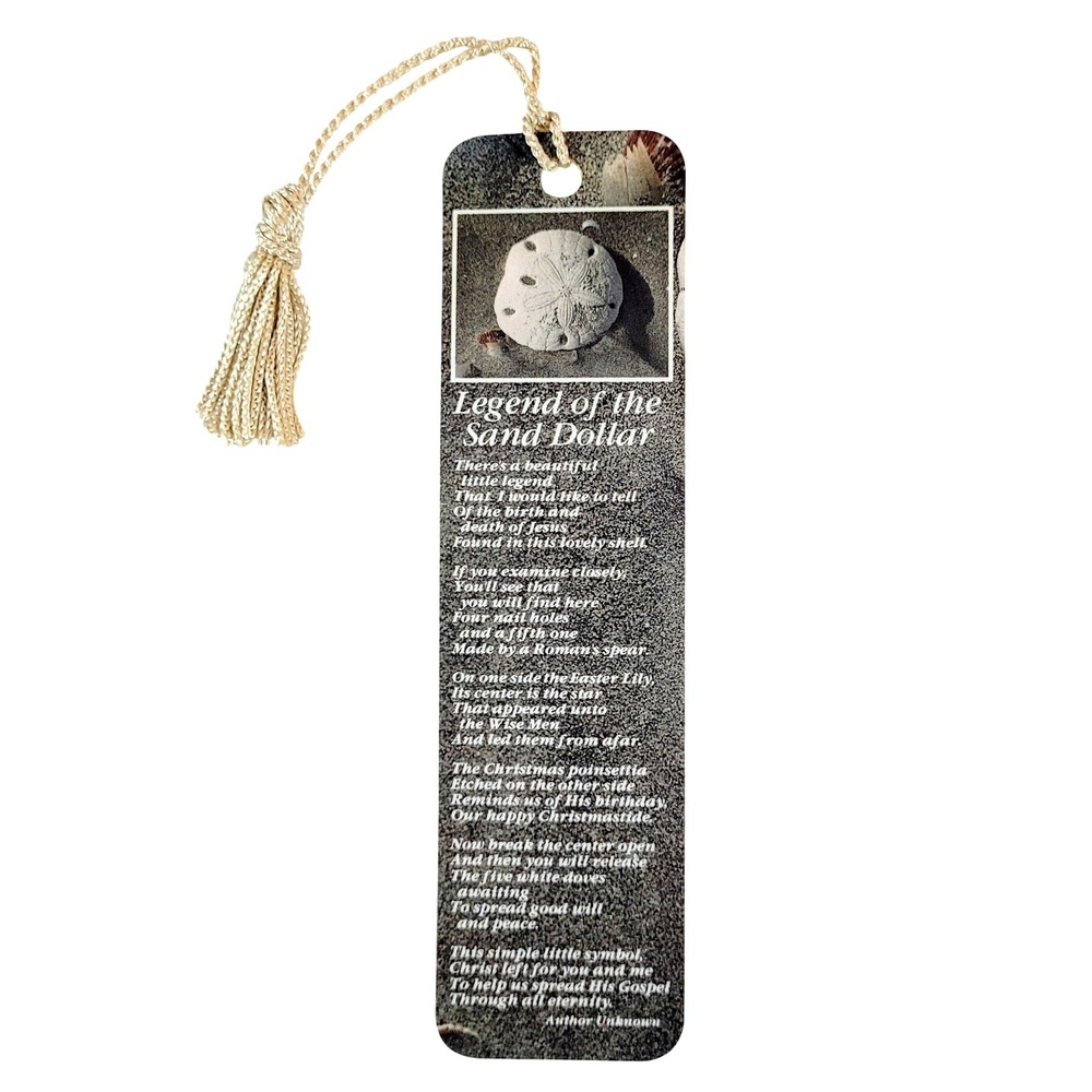 Vintage 80s Sand Dollar Legend Bookmark Beach Sunshine Thoughts Antioch KB09601